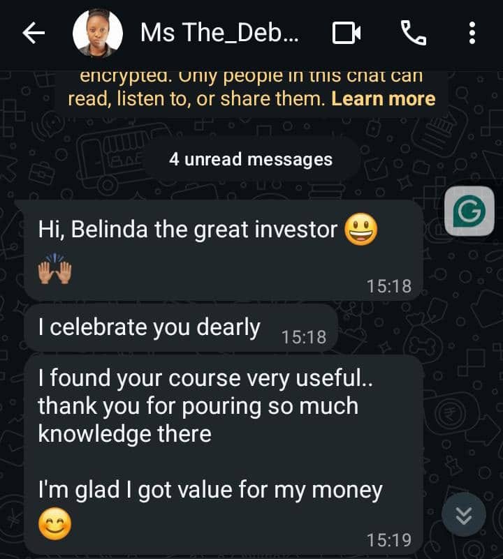Workshop attendee testimonial